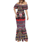 ANZAC Day Sydney Roosters Mermaid Dress Military Memorial Aboriginal Indigenous Art