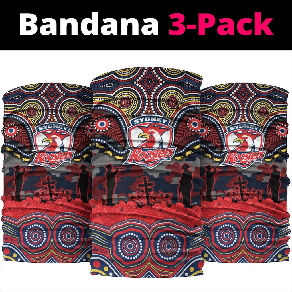 ANZAC Day Sydney Roosters Neck Gaiter Military Memorial Aboriginal Indigenous Art