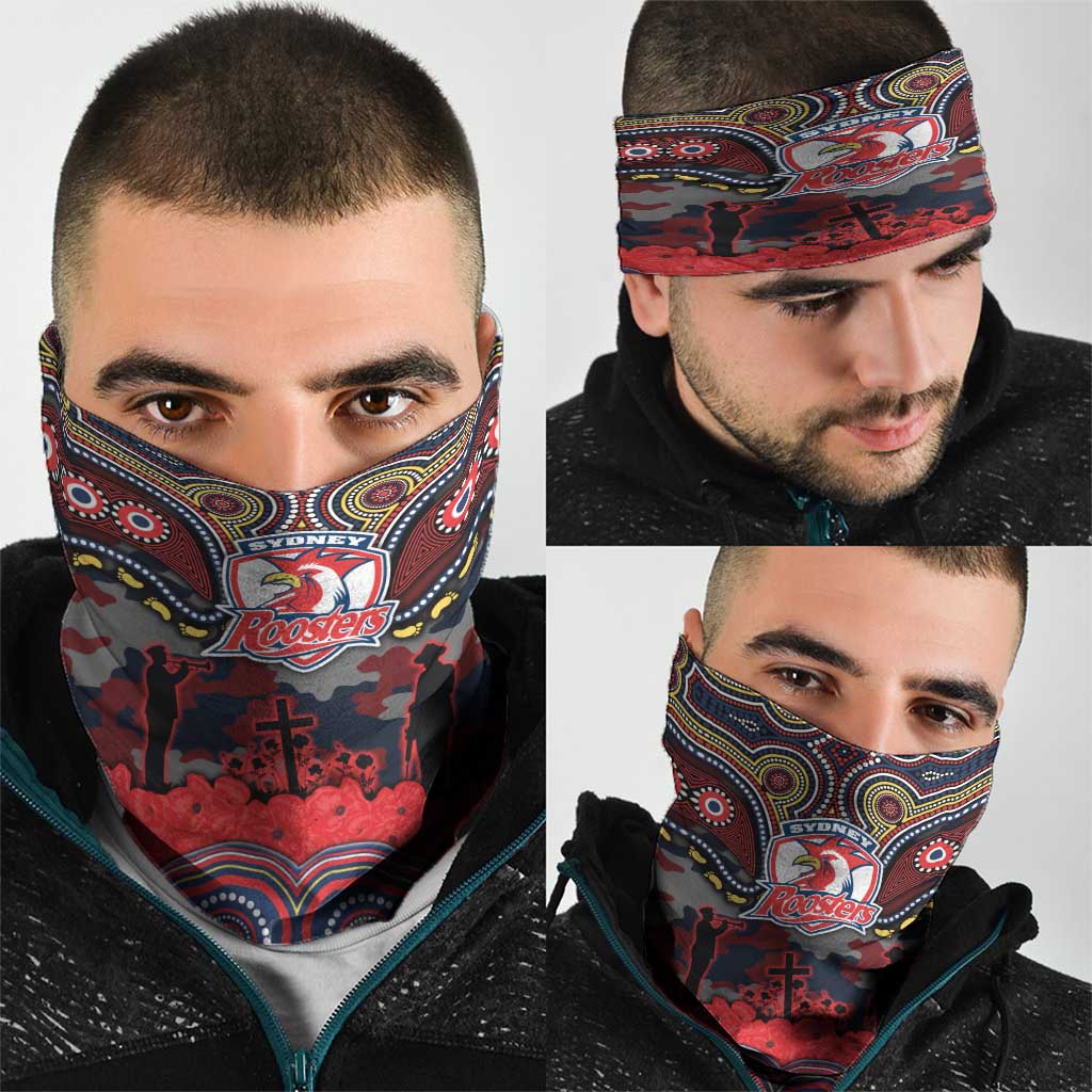 ANZAC Day Sydney Roosters Neck Gaiter Military Memorial Aboriginal Indigenous Art