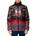 ANZAC Day Sydney Roosters Padded Jacket Military Memorial Aboriginal Indigenous Art
