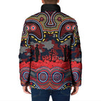 ANZAC Day Sydney Roosters Padded Jacket Military Memorial Aboriginal Indigenous Art