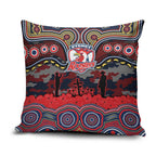 ANZAC Day Sydney Roosters Pillow Cover Military Memorial Aboriginal Indigenous Art