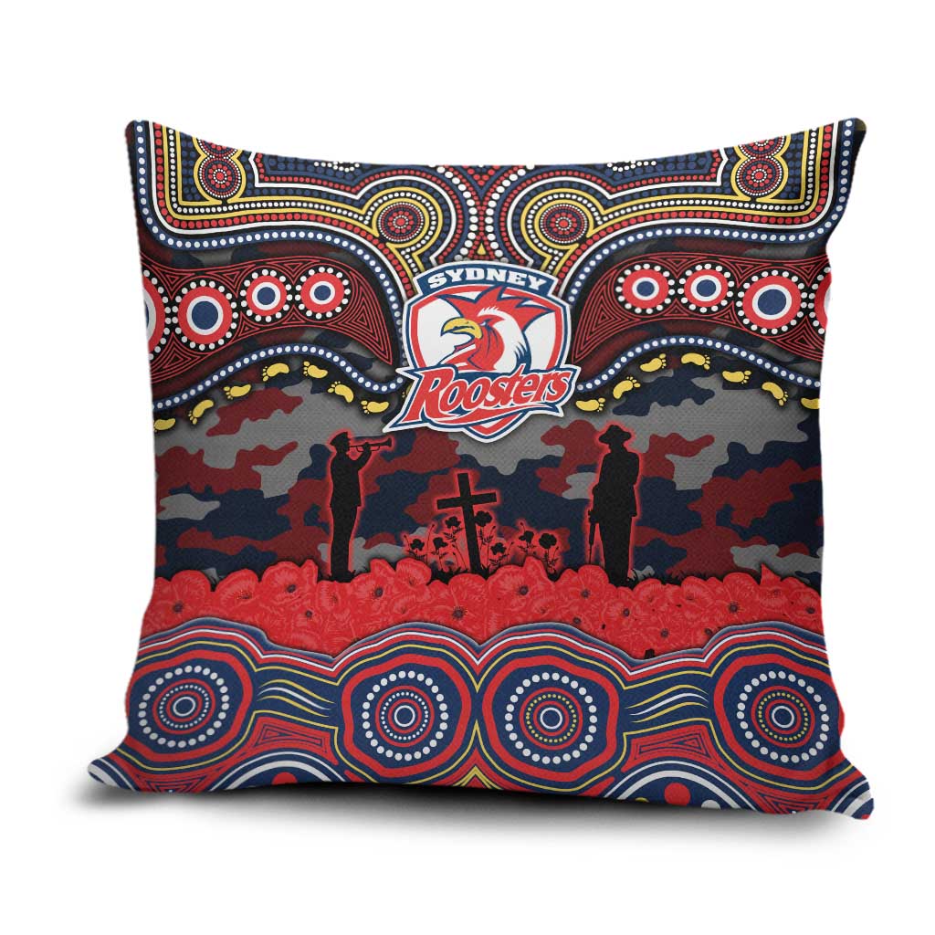 ANZAC Day Sydney Roosters Pillow Cover Military Memorial Aboriginal Indigenous Art