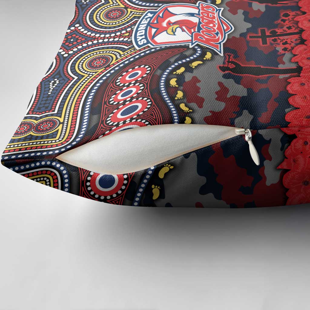 ANZAC Day Sydney Roosters Pillow Cover Military Memorial Aboriginal Indigenous Art