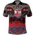ANZAC Day Sydney Roosters Polo Shirt Military Memorial Aboriginal Indigenous Art