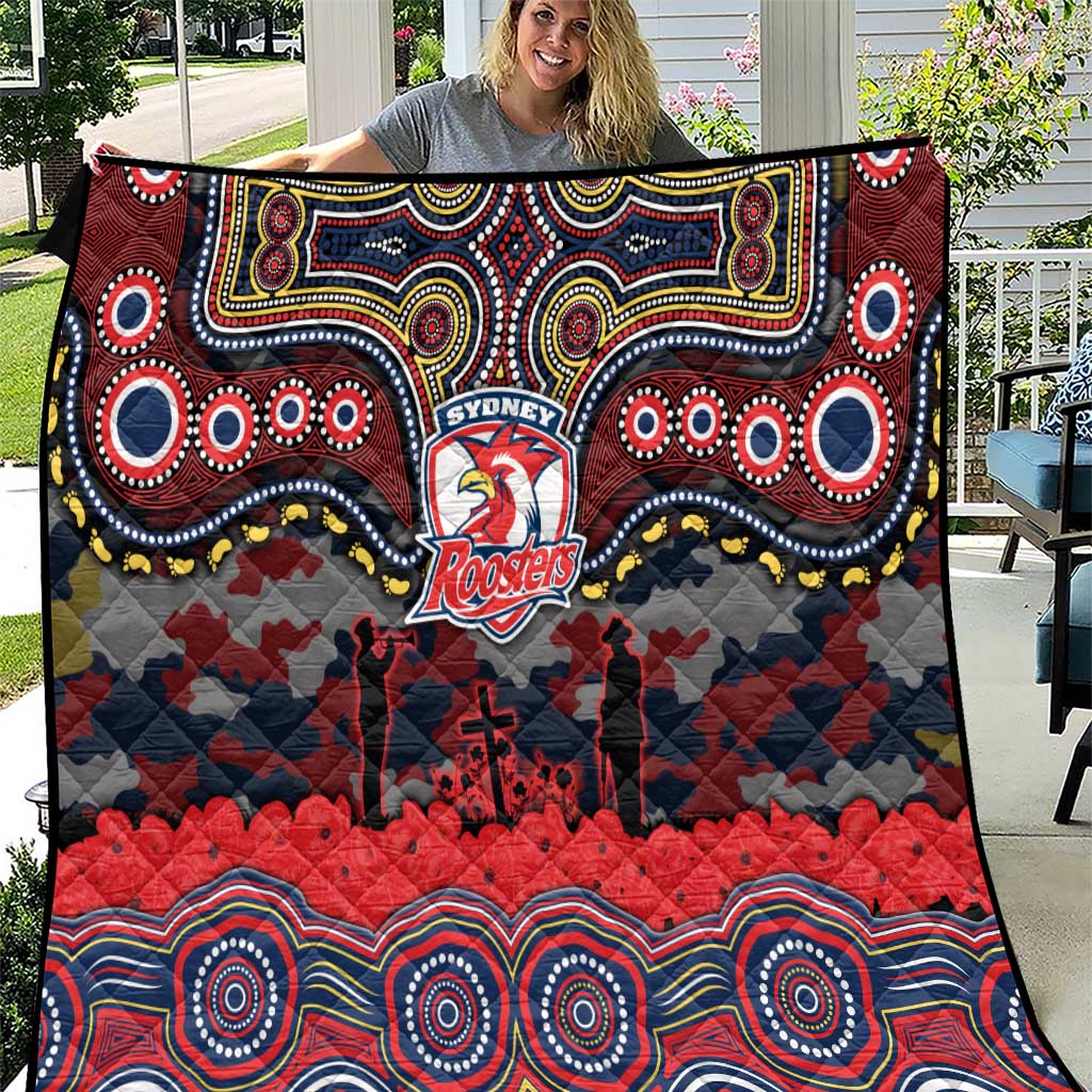 ANZAC Day Sydney Roosters Quilt Military Memorial Aboriginal Indigenous Art