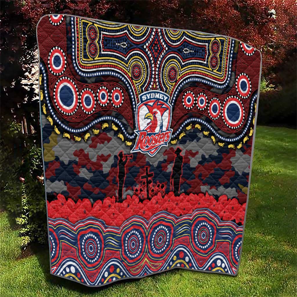 ANZAC Day Sydney Roosters Quilt Military Memorial Aboriginal Indigenous Art