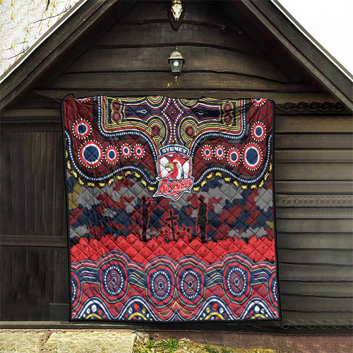 ANZAC Day Sydney Roosters Quilt Military Memorial Aboriginal Indigenous Art