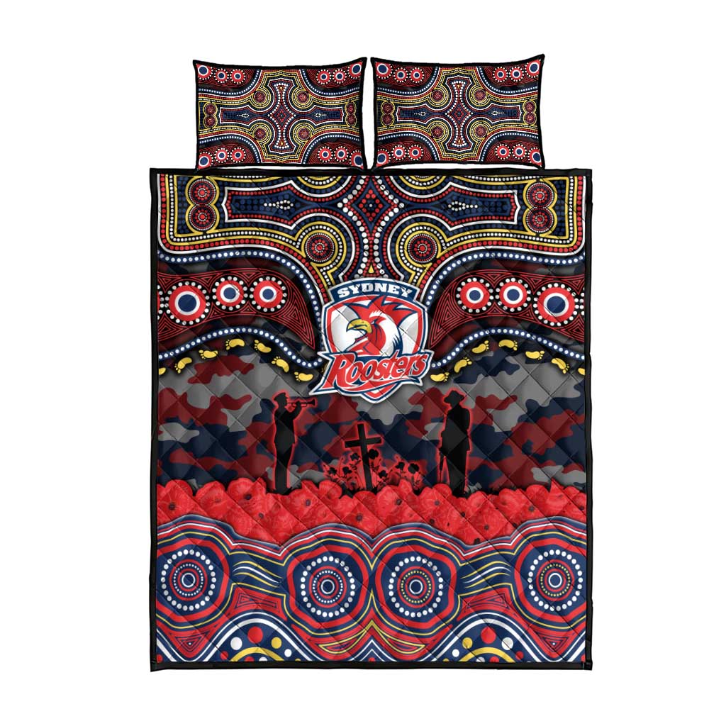 ANZAC Day Sydney Roosters Quilt Bed Set Military Memorial Aboriginal Indigenous Art