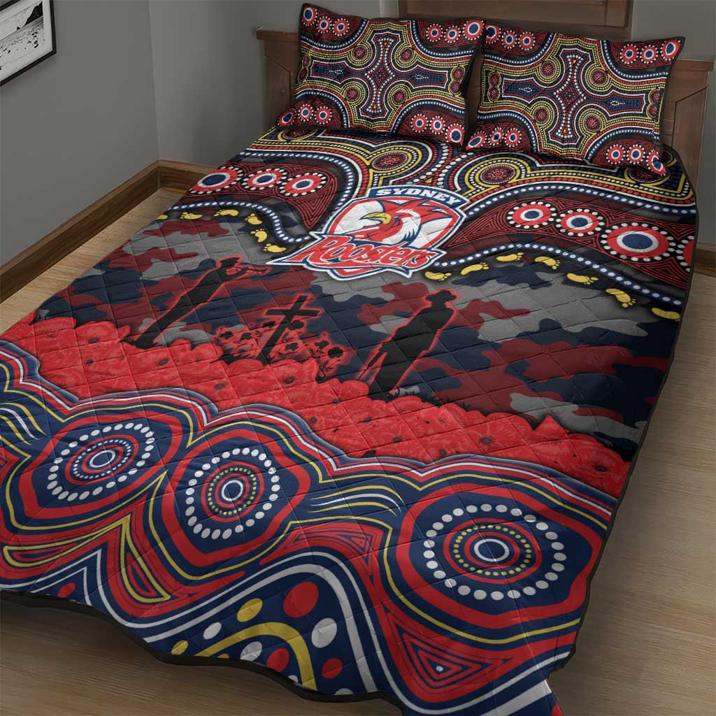 ANZAC Day Sydney Roosters Quilt Bed Set Military Memorial Aboriginal Indigenous Art