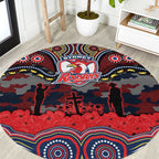 ANZAC Day Sydney Roosters Round Carpet Military Memorial Aboriginal Indigenous Art