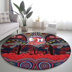 ANZAC Day Sydney Roosters Round Carpet Military Memorial Aboriginal Indigenous Art