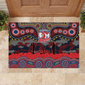 ANZAC Day Sydney Roosters Rubber Doormat Military Memorial Aboriginal Indigenous Art