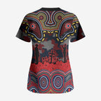 ANZAC Day Sydney Roosters Scrub Top Military Memorial Aboriginal Indigenous Art