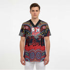 ANZAC Day Sydney Roosters Scrub Top Military Memorial Aboriginal Indigenous Art
