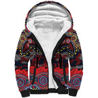 ANZAC Day Sydney Roosters Sherpa Hoodie Military Memorial Aboriginal Indigenous Art
