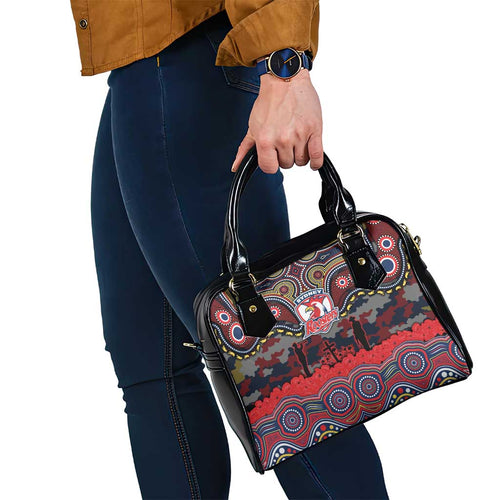 ANZAC Day Sydney Roosters Shoulder Handbag Military Memorial Aboriginal Indigenous Art