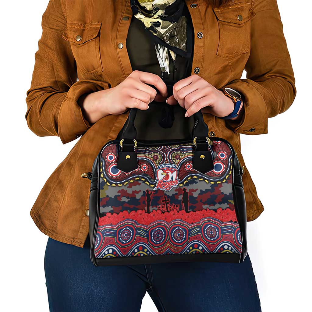 ANZAC Day Sydney Roosters Shoulder Handbag Military Memorial Aboriginal Indigenous Art