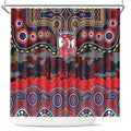 ANZAC Day Sydney Roosters Shower Curtain Military Memorial Aboriginal Indigenous Art