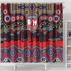 ANZAC Day Sydney Roosters Shower Curtain Military Memorial Aboriginal Indigenous Art