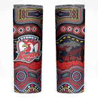 ANZAC Day Sydney Roosters Skinny Tumbler Military Memorial Aboriginal Indigenous Art