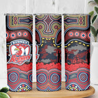 ANZAC Day Sydney Roosters Skinny Tumbler Military Memorial Aboriginal Indigenous Art