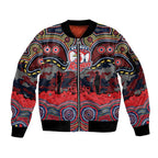 ANZAC Day Sydney Roosters Sleeve Zip Bomber Jacket Military Memorial Aboriginal Indigenous Art