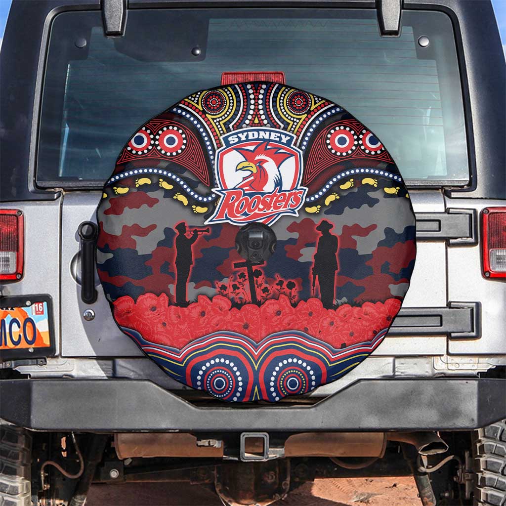 ANZAC Day Sydney Roosters Spare Tire Cover Military Memorial Aboriginal Indigenous Art