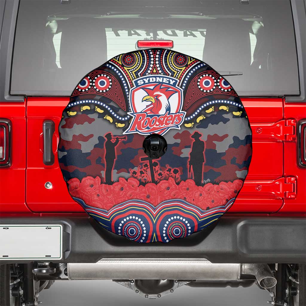 ANZAC Day Sydney Roosters Spare Tire Cover Military Memorial Aboriginal Indigenous Art