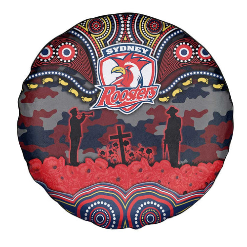 ANZAC Day Sydney Roosters Spare Tire Cover Military Memorial Aboriginal Indigenous Art