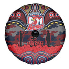 ANZAC Day Sydney Roosters Spare Tire Cover Military Memorial Aboriginal Indigenous Art