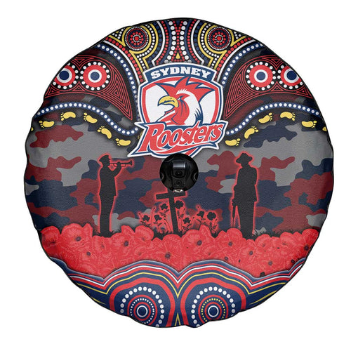 ANZAC Day Sydney Roosters Spare Tire Cover Military Memorial Aboriginal Indigenous Art