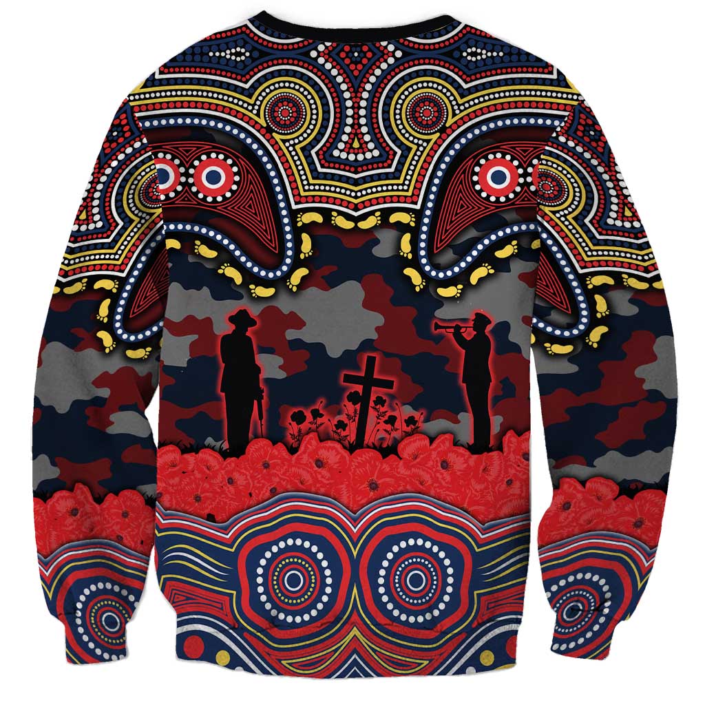 ANZAC Day Sydney Roosters Sweatshirt Military Memorial Aboriginal Indigenous Art
