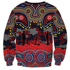 ANZAC Day Sydney Roosters Sweatshirt Military Memorial Aboriginal Indigenous Art