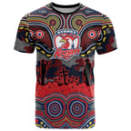 ANZAC Day Sydney Roosters T Shirt Military Memorial Aboriginal Indigenous Art
