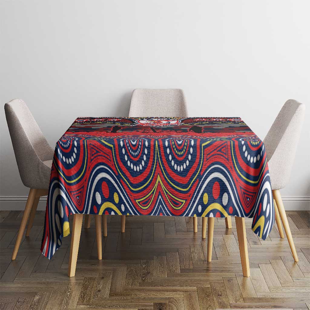 ANZAC Day Sydney Roosters Tablecloth Military Memorial Aboriginal Indigenous Art