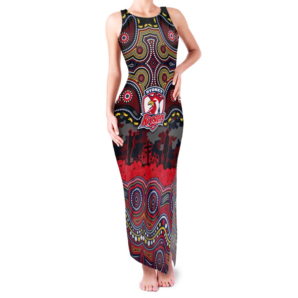 ANZAC Day Sydney Roosters Tank Maxi Dress Military Memorial Aboriginal Indigenous Art