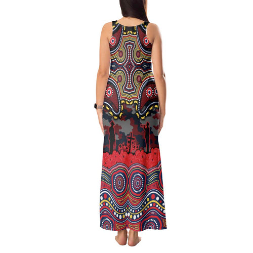 ANZAC Day Sydney Roosters Tank Maxi Dress Military Memorial Aboriginal Indigenous Art