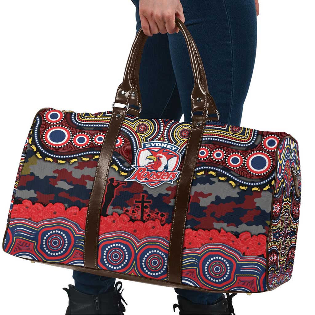 ANZAC Day Sydney Roosters Travel Bag Military Memorial Aboriginal Indigenous Art