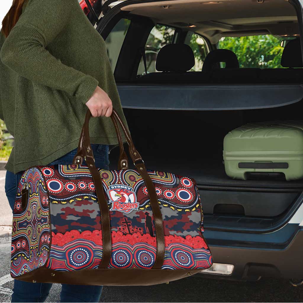 ANZAC Day Sydney Roosters Travel Bag Military Memorial Aboriginal Indigenous Art