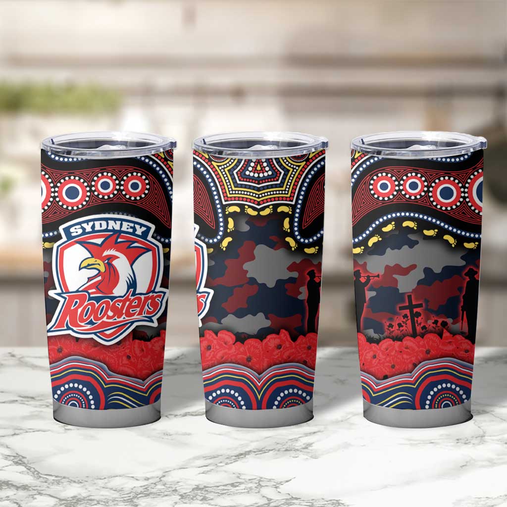 ANZAC Day Sydney Roosters Tumbler Cup Military Memorial Aboriginal Indigenous Art