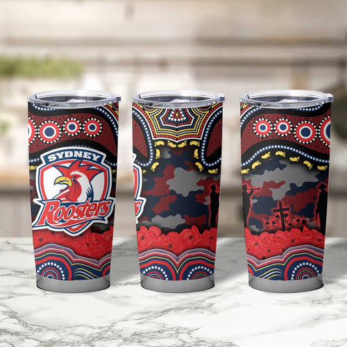ANZAC Day Sydney Roosters Tumbler Cup Military Memorial Aboriginal Indigenous Art