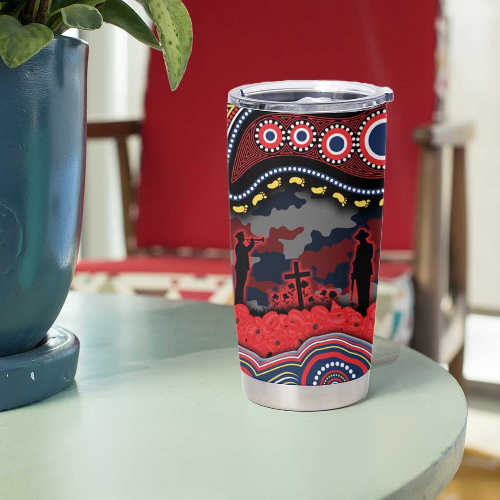 ANZAC Day Sydney Roosters Tumbler Cup Military Memorial Aboriginal Indigenous Art