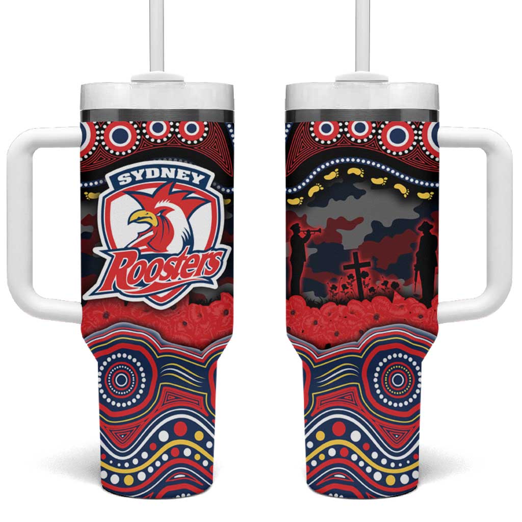 ANZAC Day Sydney Roosters Tumbler With Handle Military Memorial Aboriginal Indigenous Art