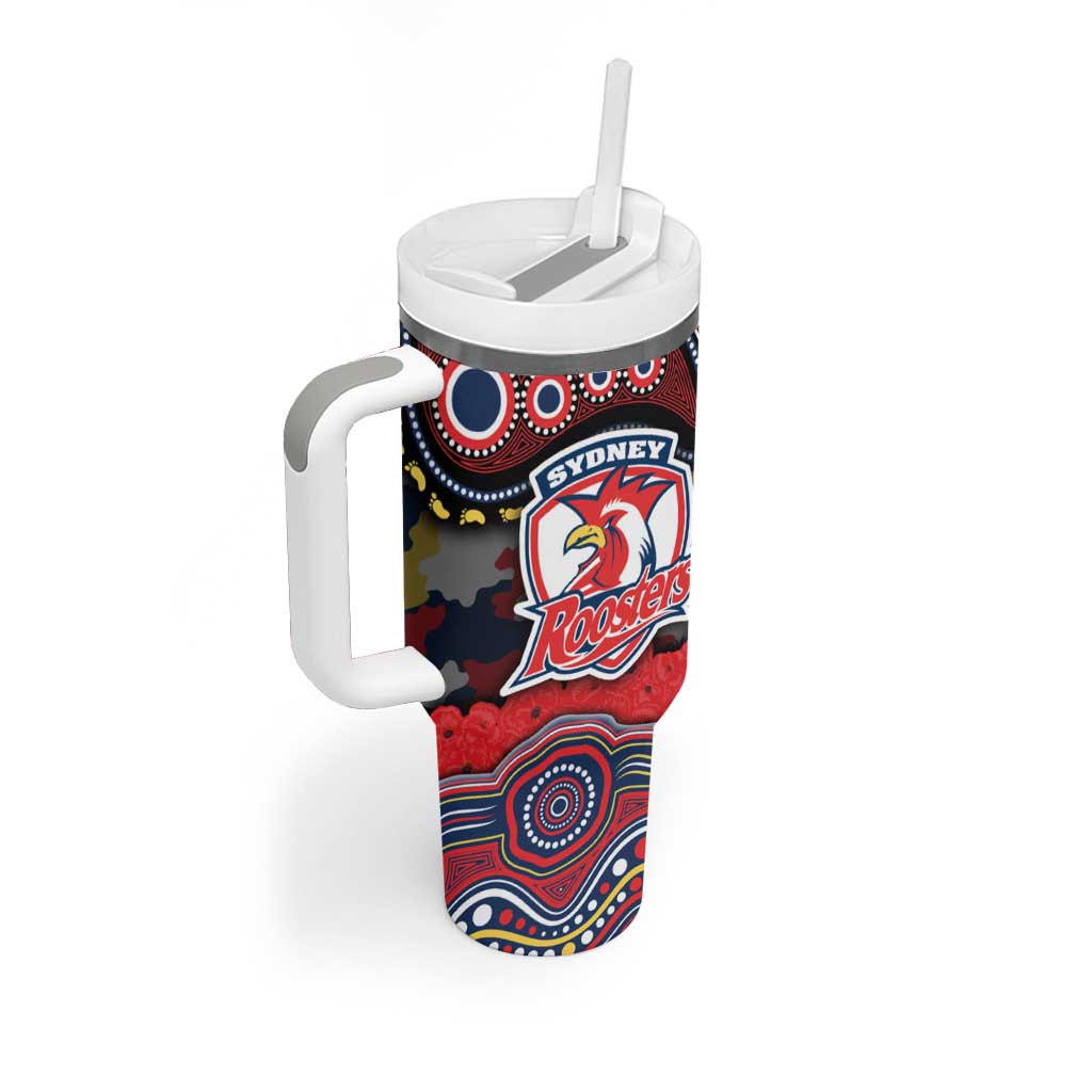 ANZAC Day Sydney Roosters Tumbler With Handle Military Memorial Aboriginal Indigenous Art