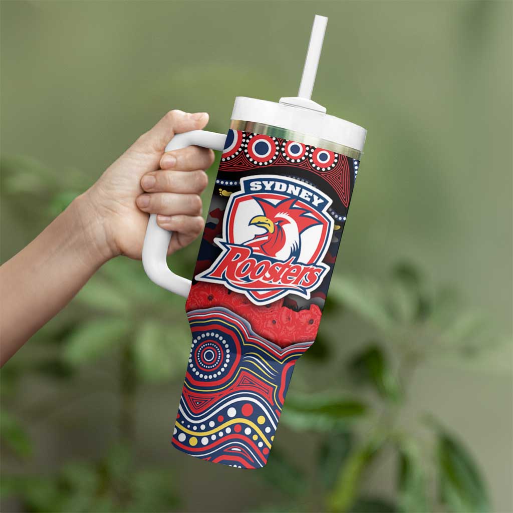 ANZAC Day Sydney Roosters Tumbler With Handle Military Memorial Aboriginal Indigenous Art