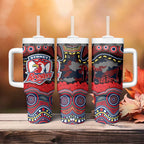 ANZAC Day Sydney Roosters Tumbler With Handle Military Memorial Aboriginal Indigenous Art