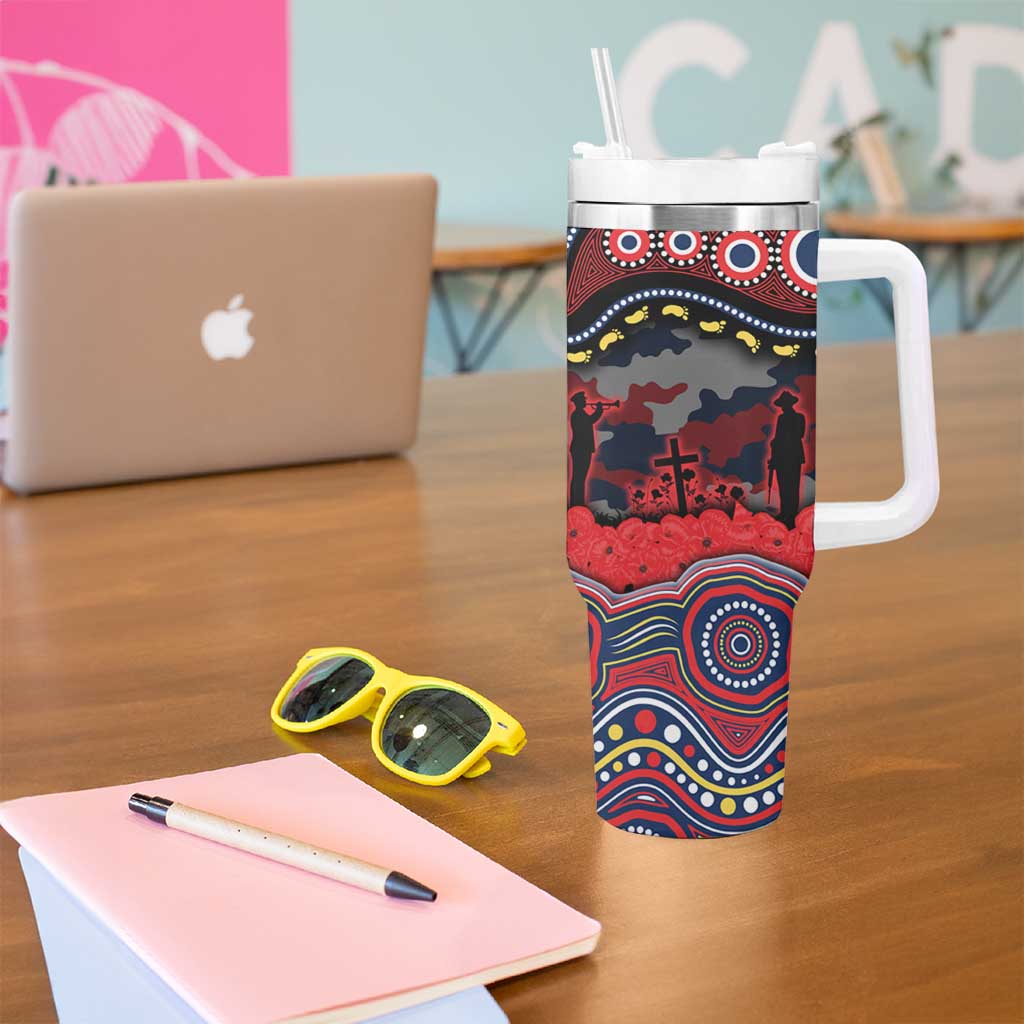 ANZAC Day Sydney Roosters Tumbler With Handle Military Memorial Aboriginal Indigenous Art