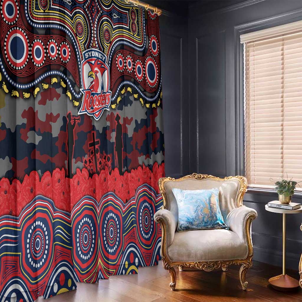 ANZAC Day Sydney Roosters Window Curtain Military Memorial Aboriginal Indigenous Art
