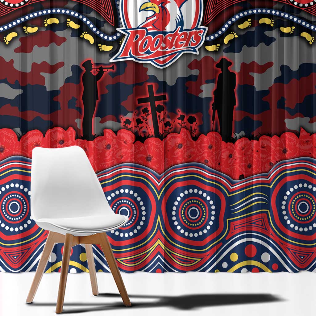 ANZAC Day Sydney Roosters Window Curtain Military Memorial Aboriginal Indigenous Art
